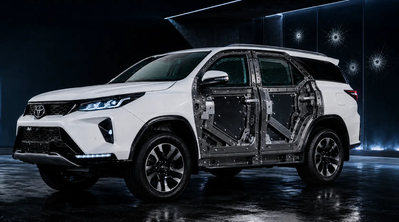 Toyota Fortuner interactive B6 protection cutaway